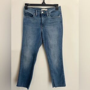 Levi’s Women 312 Shaping Slim Jeans Cropped Blue Size 30 Cut Off Hems